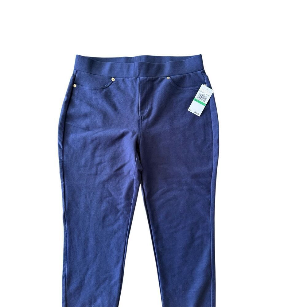 NWT MICHAEL Michael Kors Womens True Navy Stretch Twill Jegging Pants Small